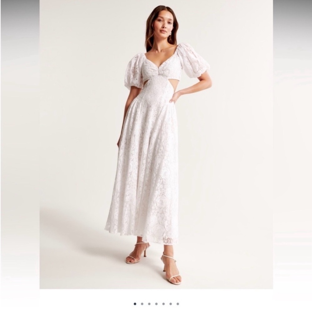 Abercrombie & Fitch White Lace Maxi Dress
